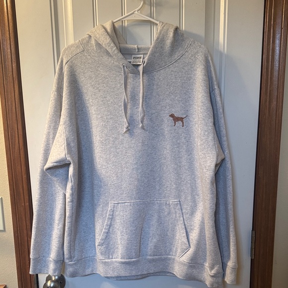 PINK Victoria's Secret Sweaters - PINK Victoria's Secret Light Gray Hoodie